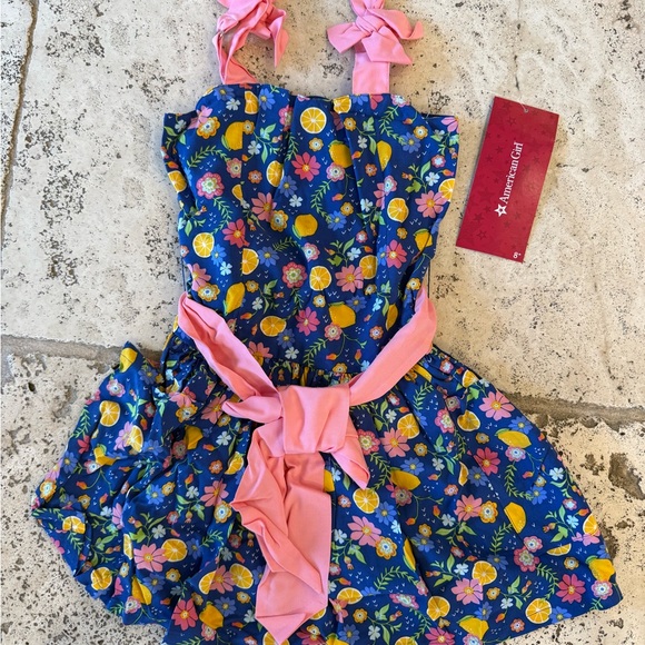 American Girl Fresh Lemons Market Dress For Your Little Girl Size 6 NEW Floral - Picture 2 of 9